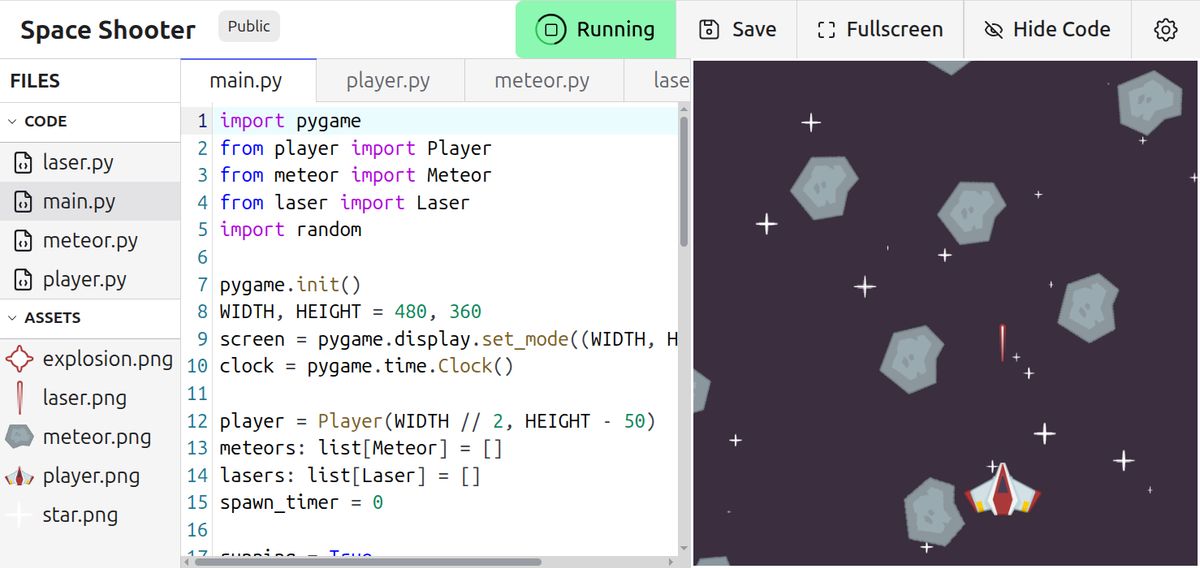 Project code editor